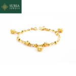 Children Bracelet Rantai Tangan Budak Gantung Love (EMAS 916/22K)